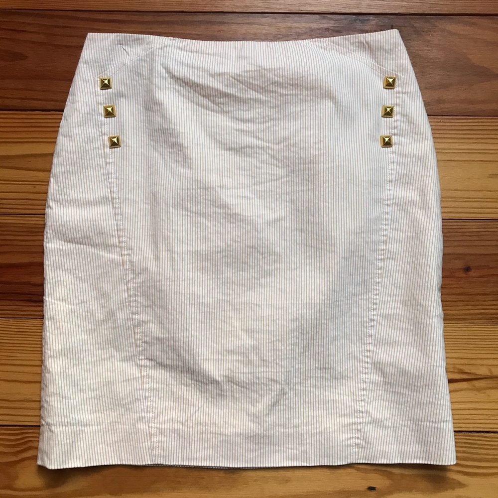 Antonio Melani Yellow Pinstripe Pencil Skirt EUC 6
